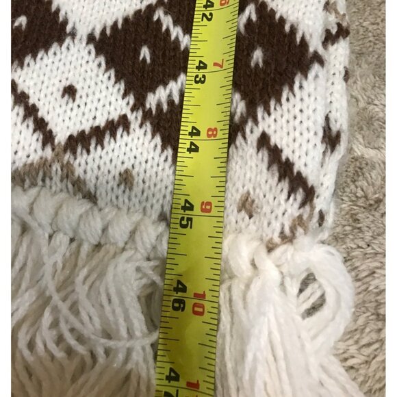 Hanes Her Way Argyle Pattern Scarf With Fringe Acrylic Polyacrylic Blend - Picture 5 of 6